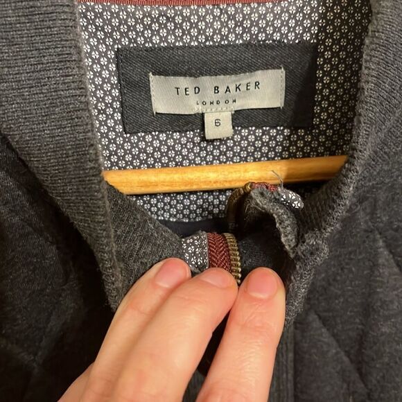 Ted Baker Grey Lined Quilted Coat - Picture 4 of 16